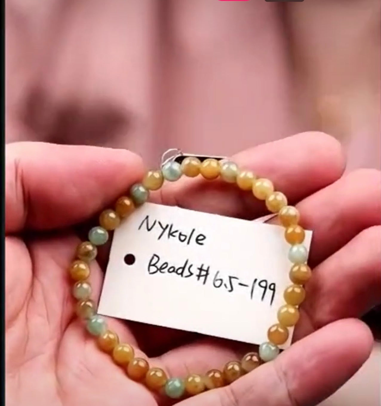 "Live" Natural Multi-color Jadeite Jade Bead Bracelet (08/05/26)