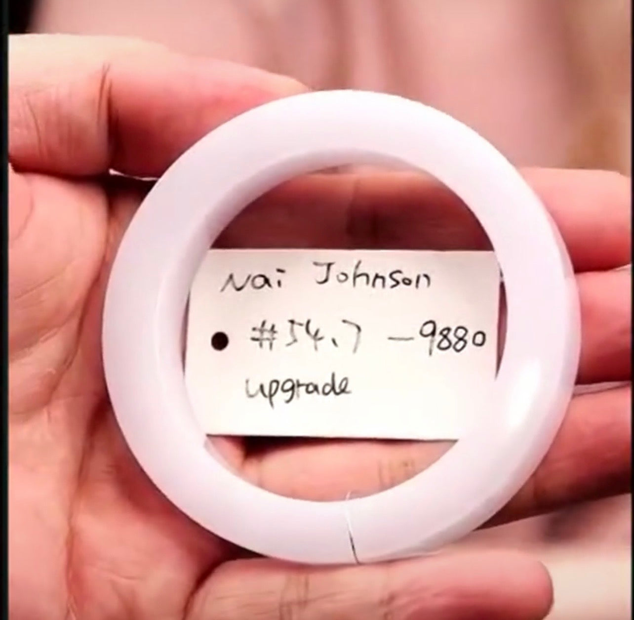 "Live" Natural Pink Jadeite Jade Bangle Bracelet (08/13/26)