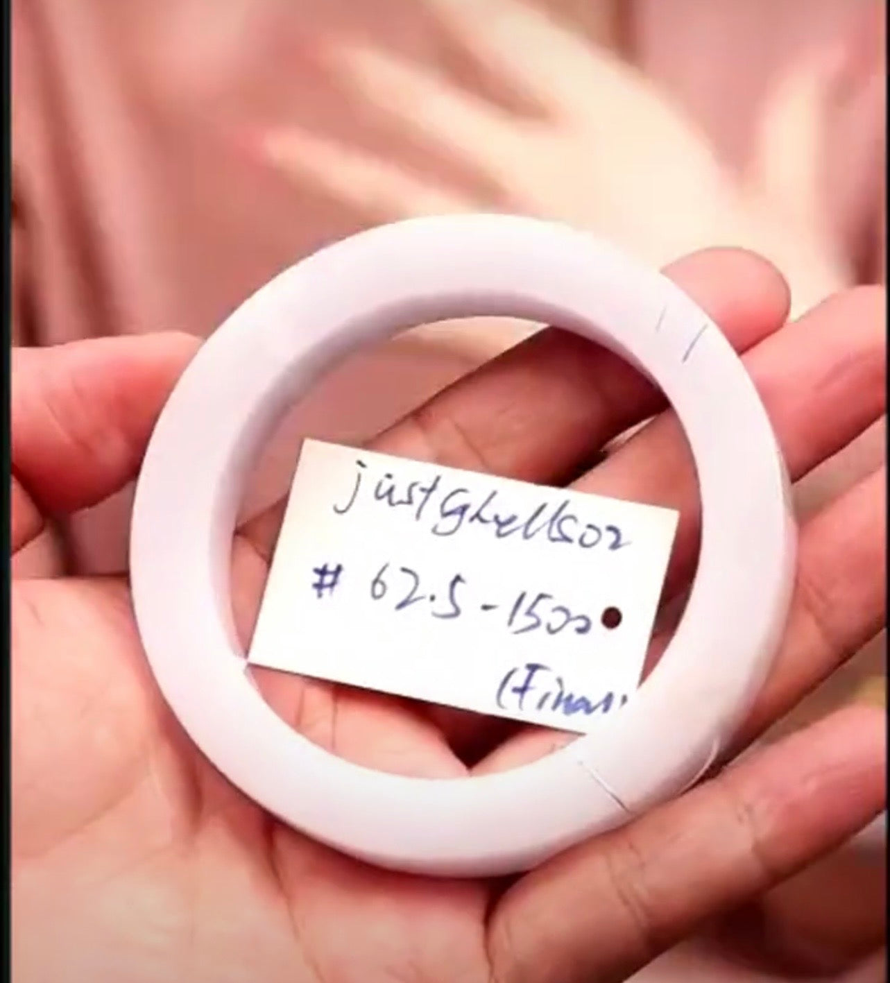 "Live" Natural Pink Jadeite Jade *Carving Bangle Bracelet (08/13/26)