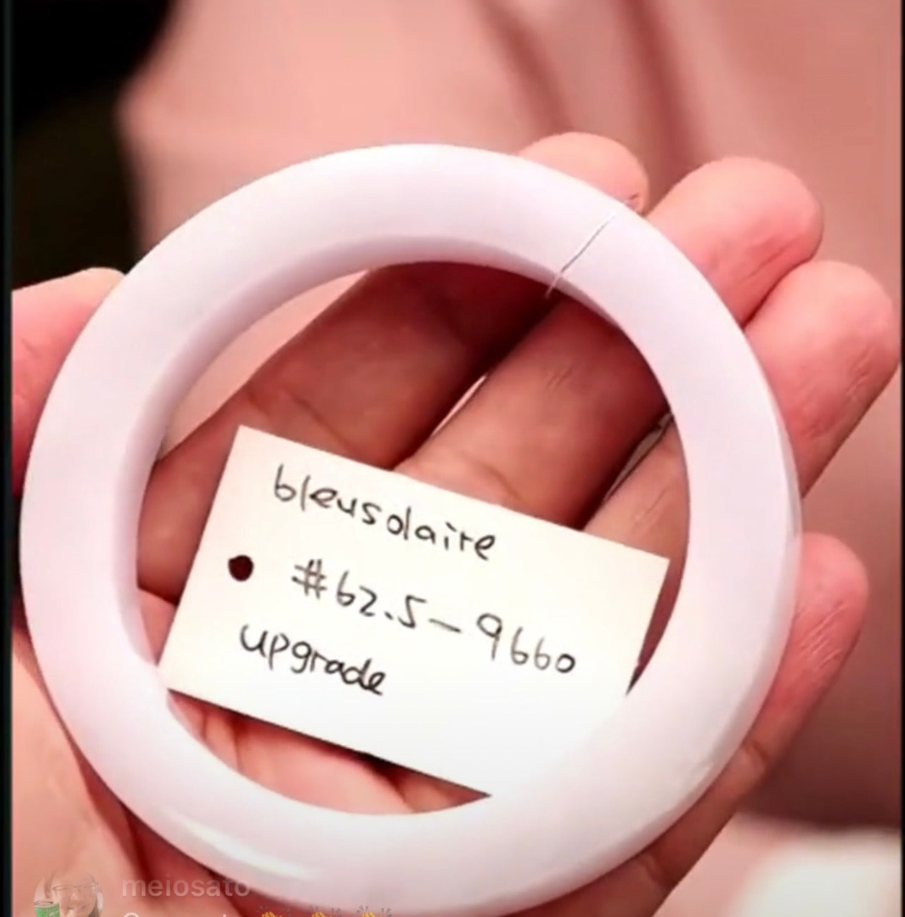 "Live" Natural Pink Jadeite Jade Bangle Bracelet (08/15/26)