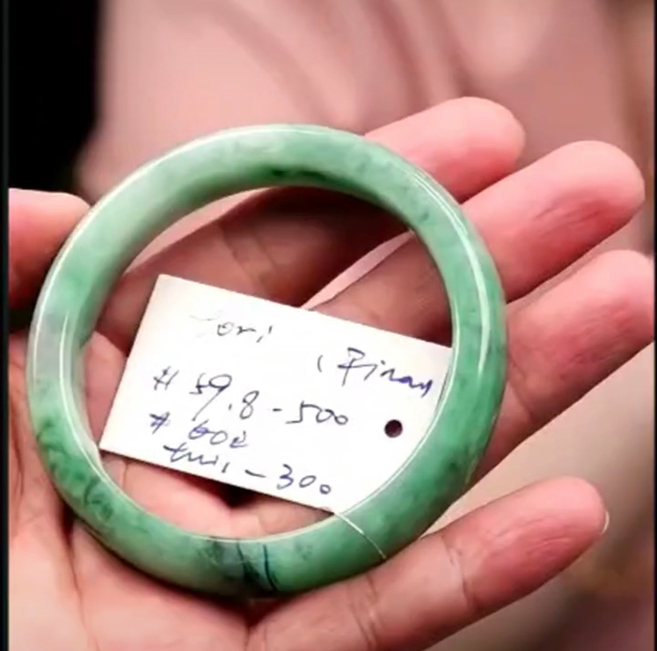 "Live" Natural Vibrant Forest Green Jadeite Jade Twist *Carving Bangle Bracelet (08/17/26)