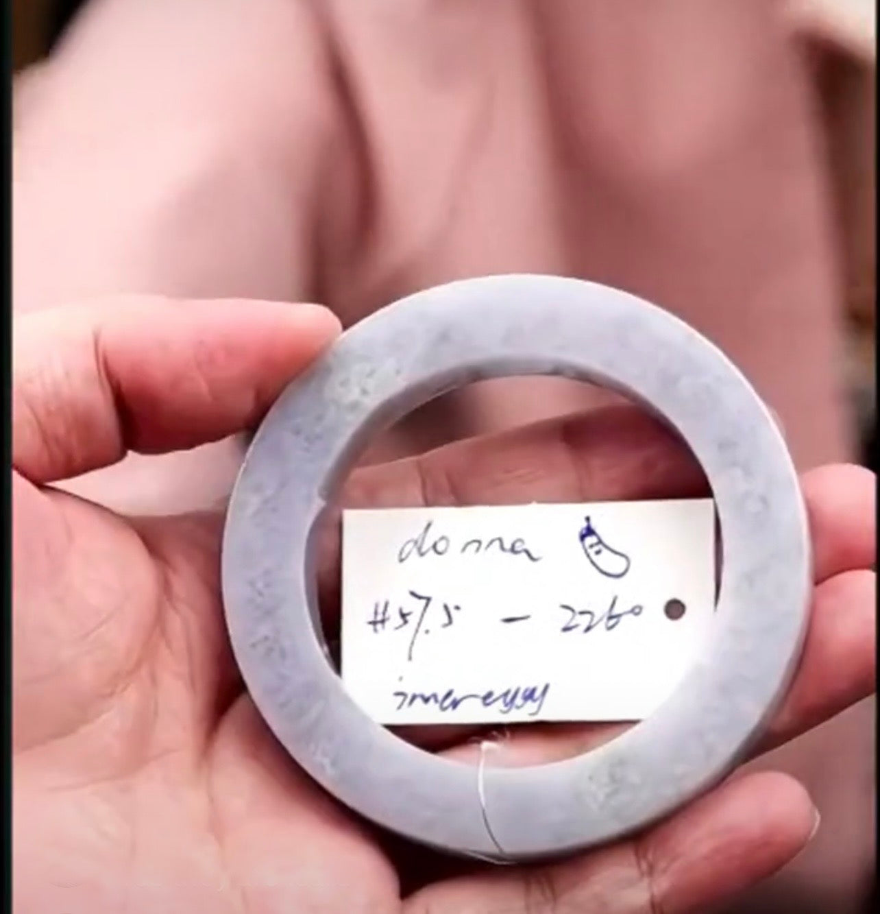 "Live" Natural Lavender Jadeite Jade Bangle Bracelet (08/18/26)