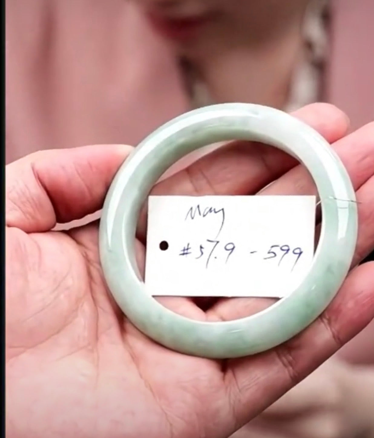 "Live" Natural Apple Green Jadeite Jade Comfort-Fit Bangle Bracelet (08/18/26)