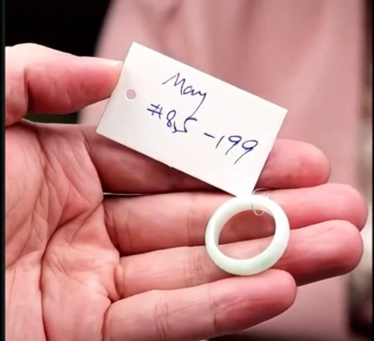 "Live" Natural Apple Green Jadeite Jade Finger Bracelet (08/18/26)