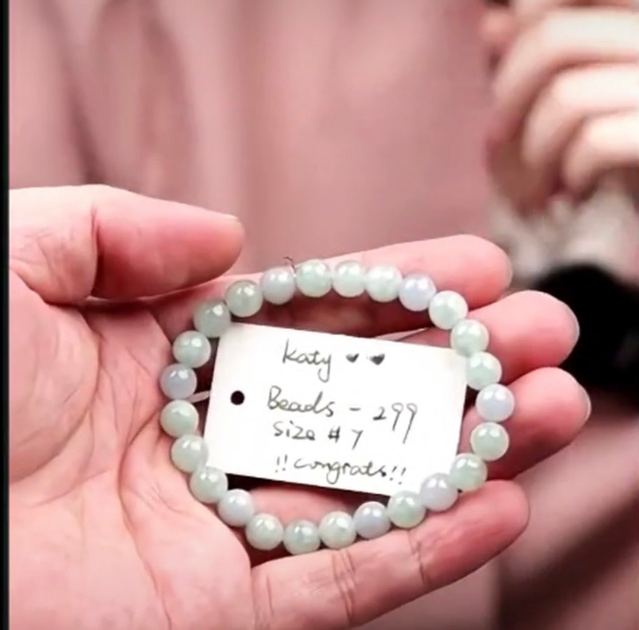 "Live" Natural Apple Green &amp; Lavender Jadeite Jade Bead Bracelet (08/18/26)