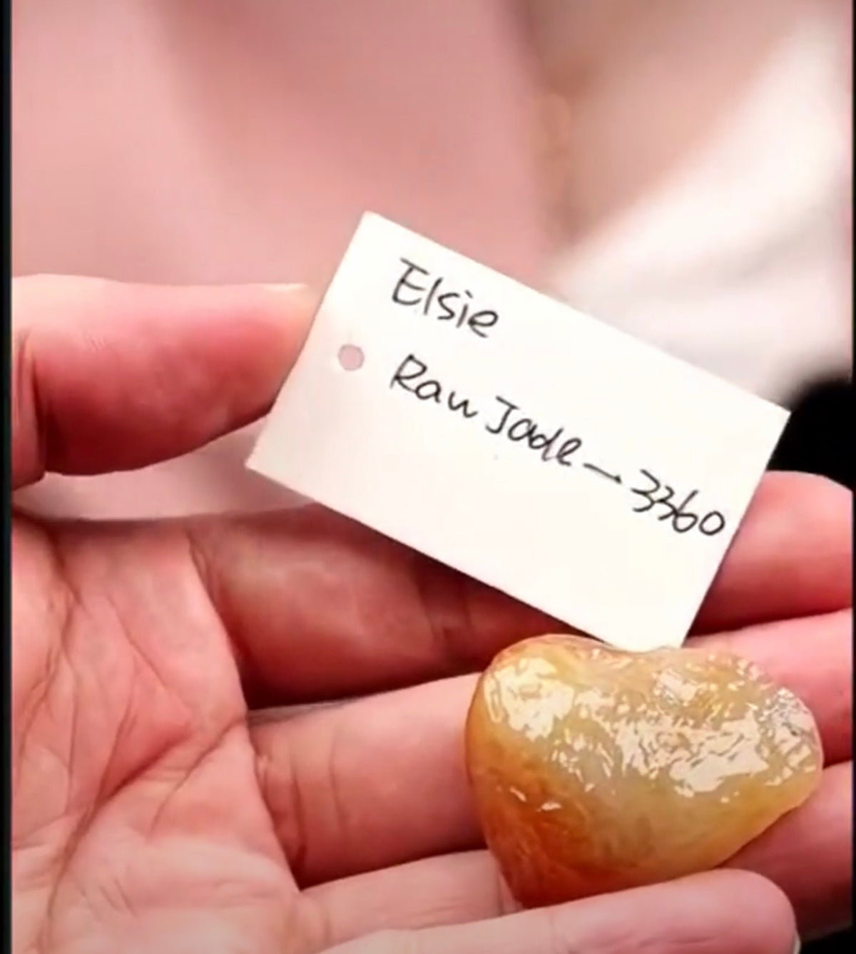 "Live" Natural Light Icy Honey-Red Raw Jadeite Jade (08/20/26)