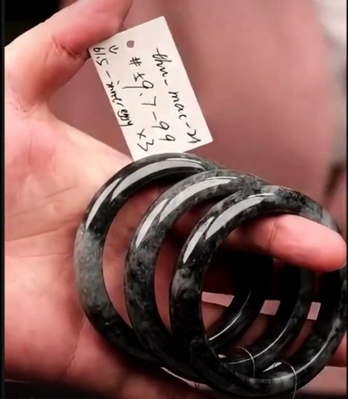 "Live" Natural Smokey Wuji Jadeite Jade Comfort-Fit Bangle Bracelet (08/20/26)