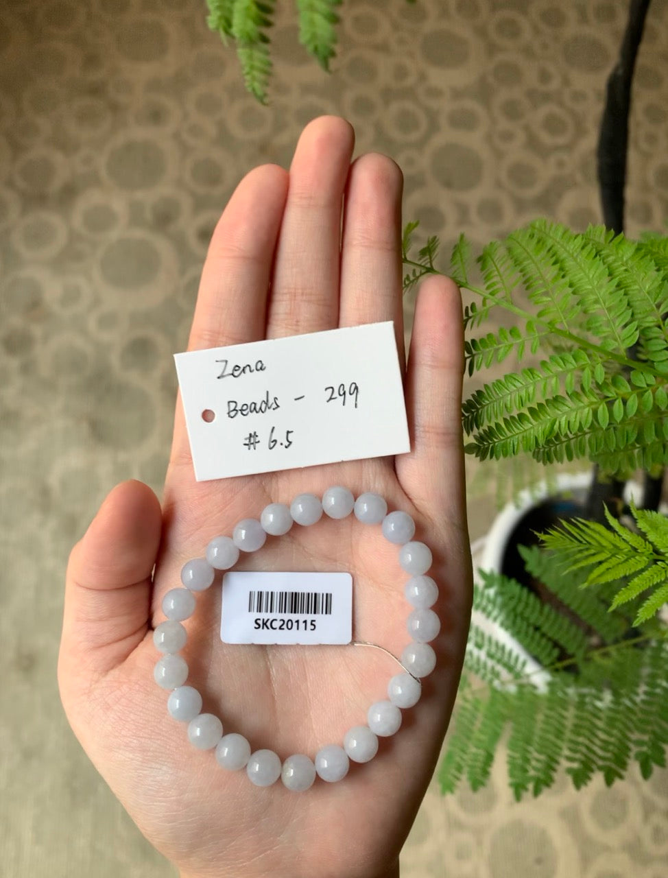 "Live" Natural Light Lavender Jadeite Jade Beads Bracelet (03/26/26)
