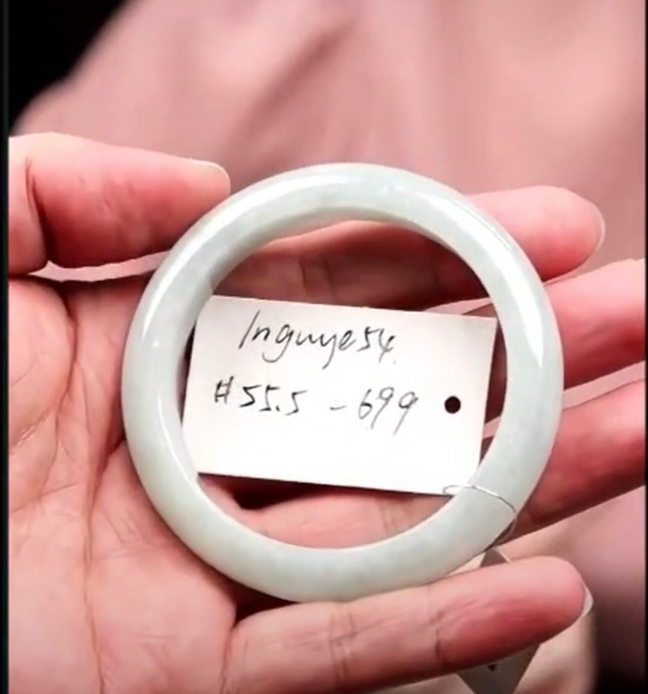 "Live" Natural Light Apple Green Jadeite Jade Comfort-Fit Bangle Bracelet (08/25/26)