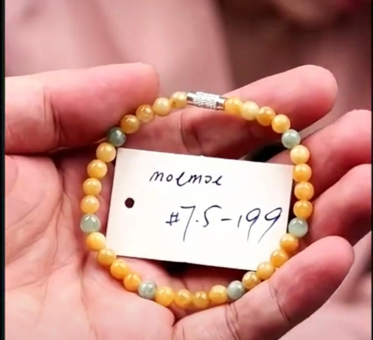 "Live" Natural Multi Color Jadeite Jade Bead Bracelet (08/26/26)