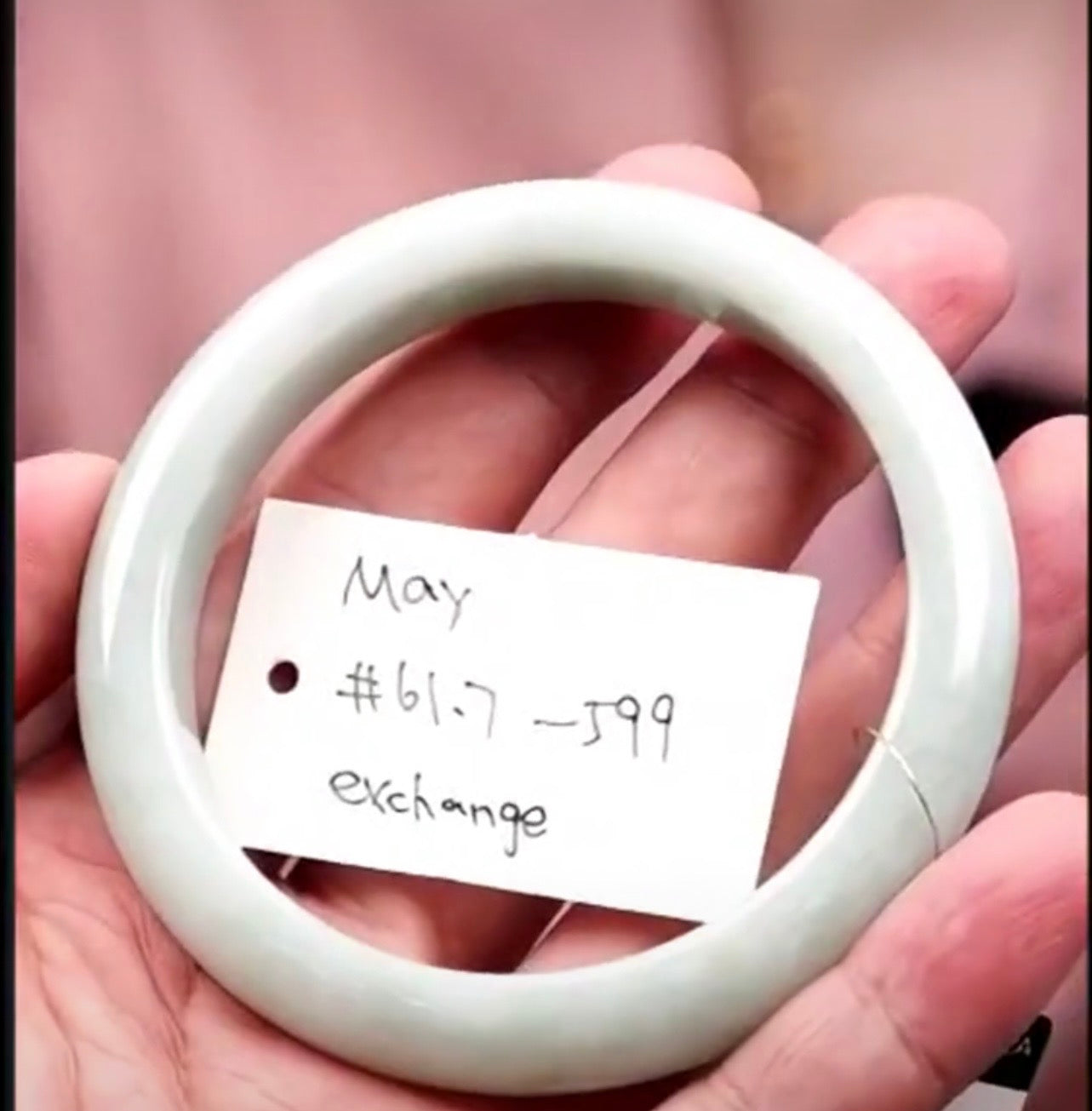 "Live" Natural Light Apple Green Jadeite Jade Comfort-Fit Bangle Bracelet (08/27/26)