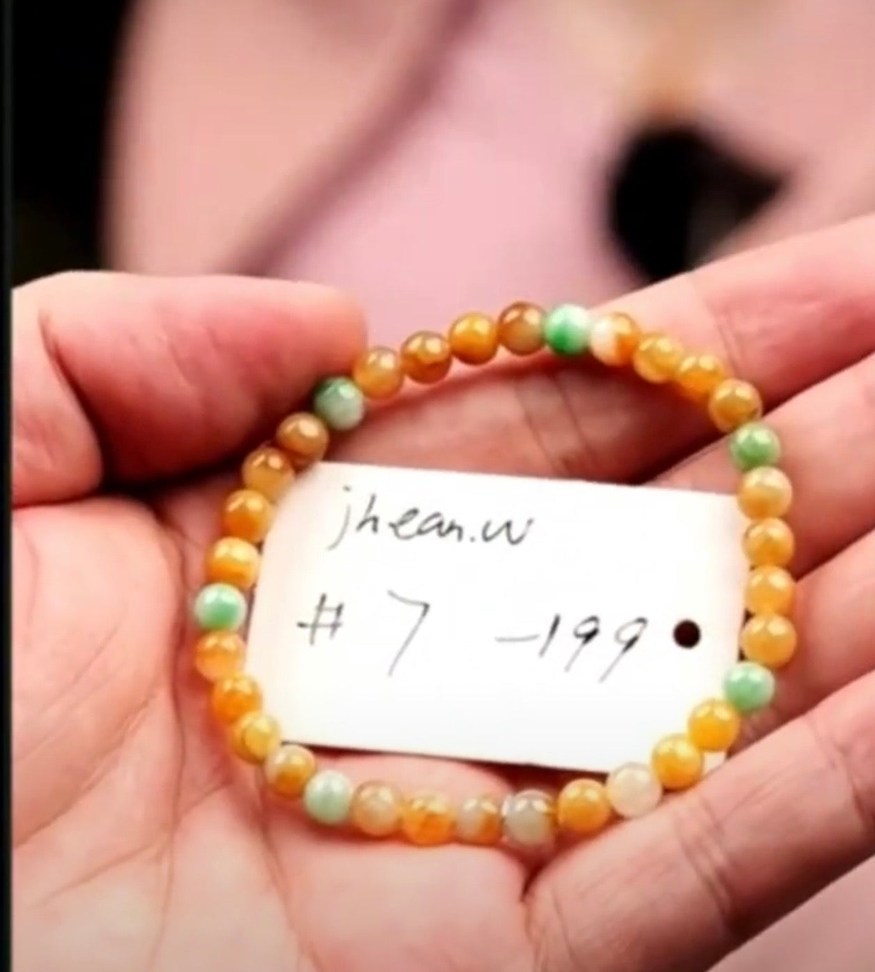 "Live" Natural Multi Color Jadeite Jade Bead Bracelet (08/29/26)