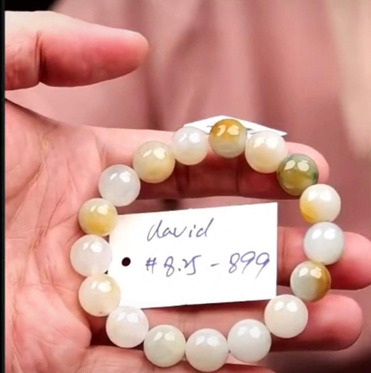 "Live" Natural Icy Multi-Color Jadeite Jade Bead Bracelet (08/31/26)