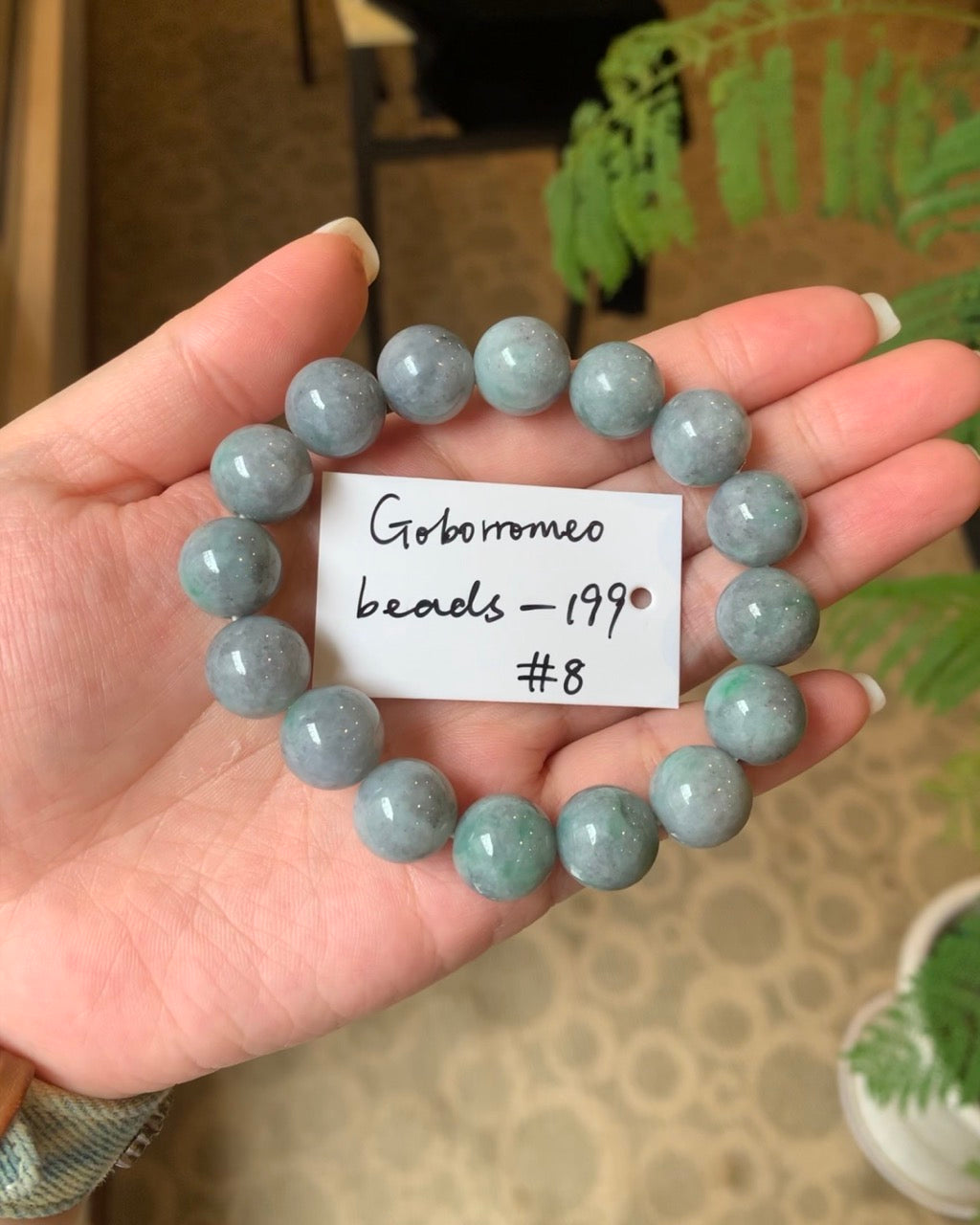 "Live" Natural Lavender&amp;Green Jadeite Jade Beads Bracelet (03/27/26)