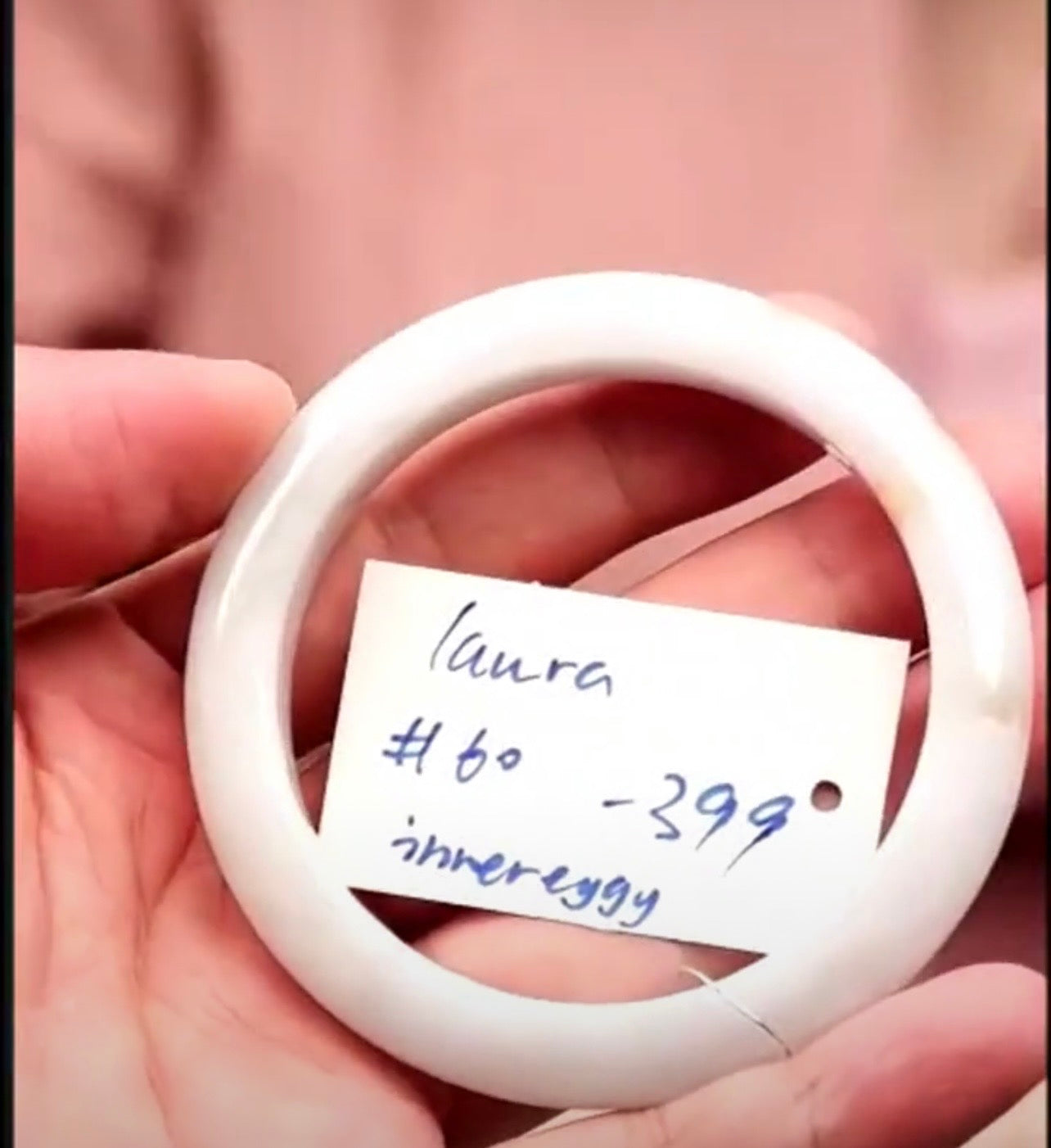 "Live" Natural White-Green W/ Sajin "Gold Dust" Jadeite Jade Comfort-Fit Bangle Bracelet (09/01/26)