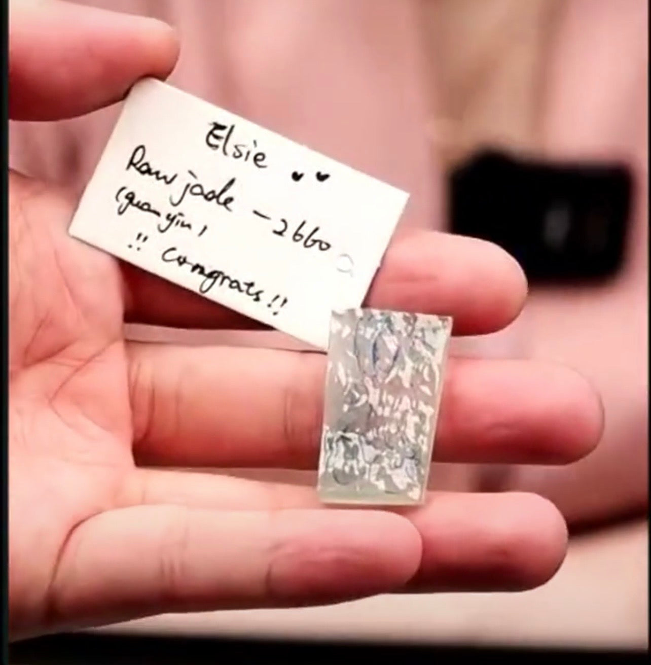 "Live" Natural Icy Moonlight W/ Green Flower Raw Jadeite Jade (09/01/26)