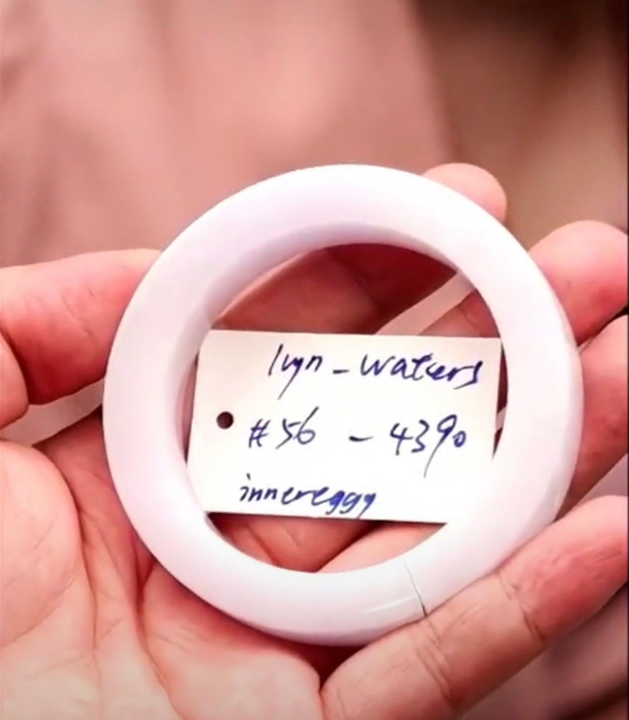 "Live" Smooth Pink Type A Jadeite Jade Bangle Bracelet (09/02/26)