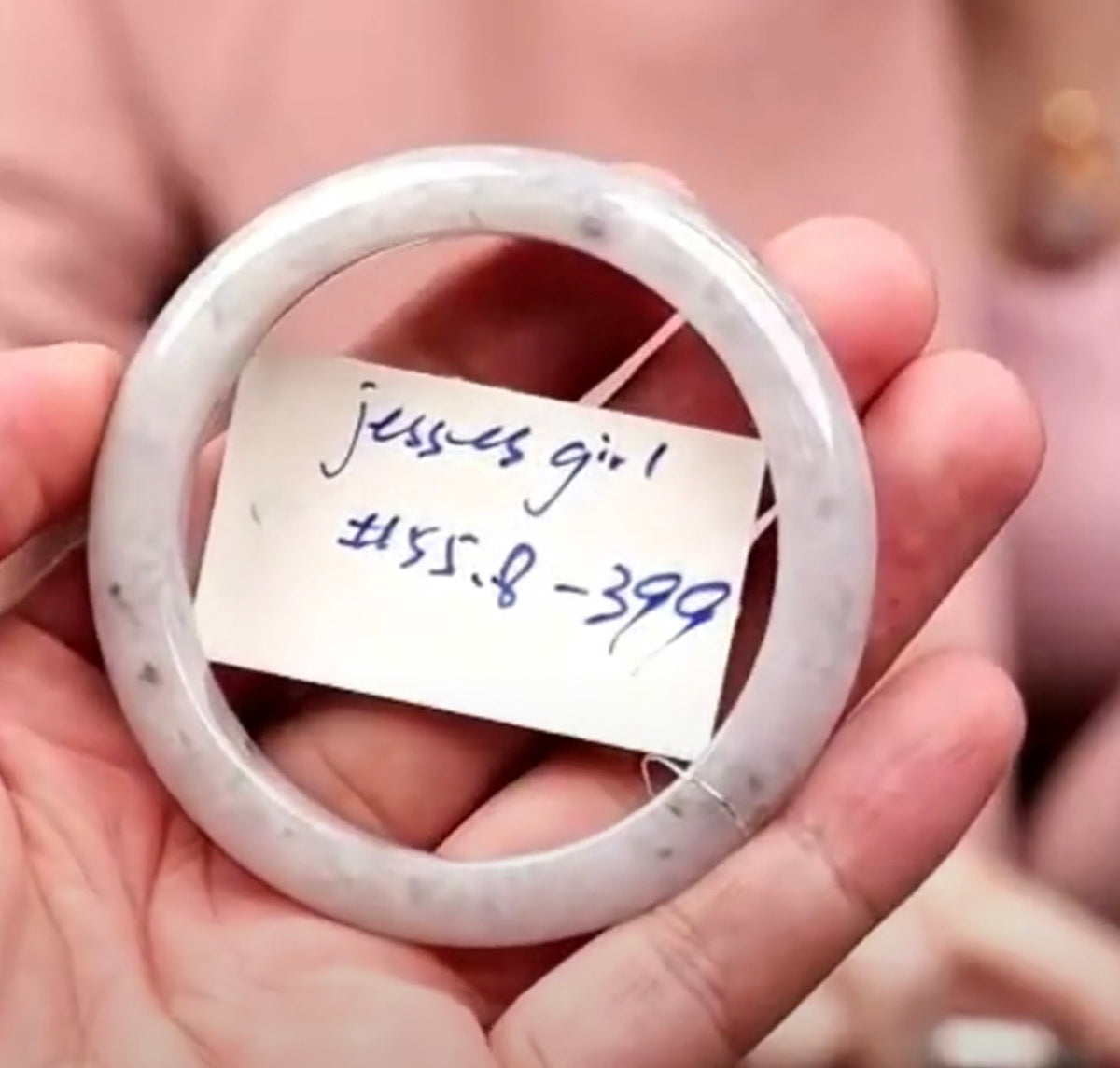 "Live" Natural Light Lavender W/ Wuji Jadeite Jade Comfort-Fit Bangle Bracelet(09/03/26)