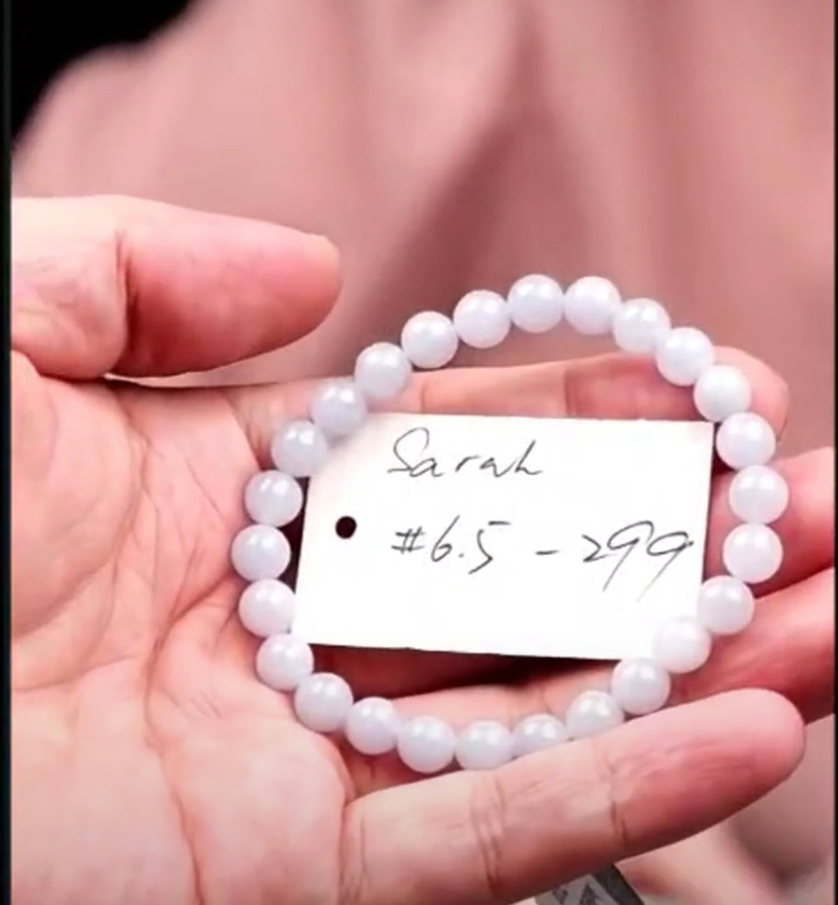 "Live" Natural Light Lavender Jadeite Jade Bead Bracelet (09/08/26)