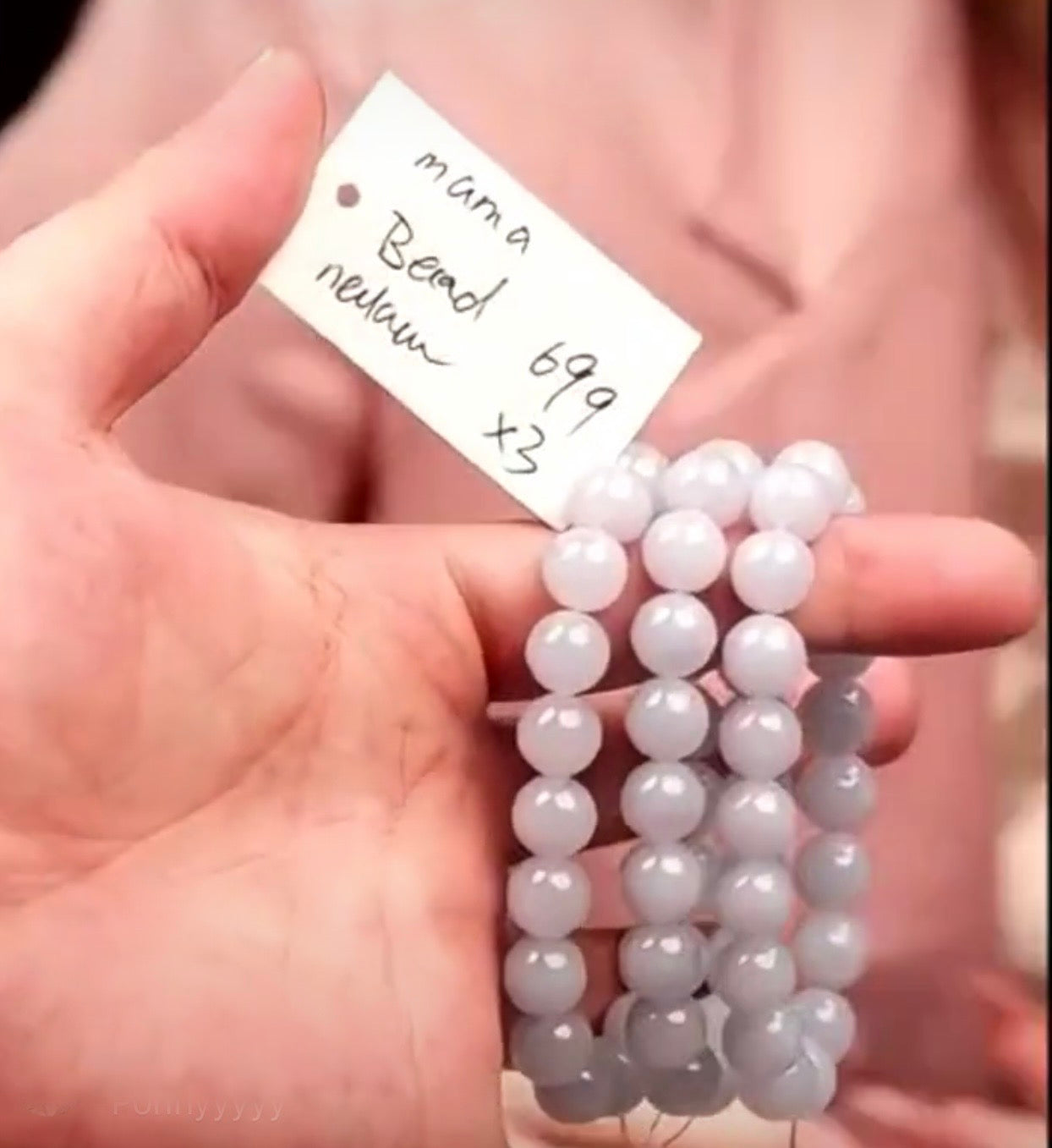 "Live" Natural Light Lavender Jadeite Jade Bead Bracelet (09/09/26)