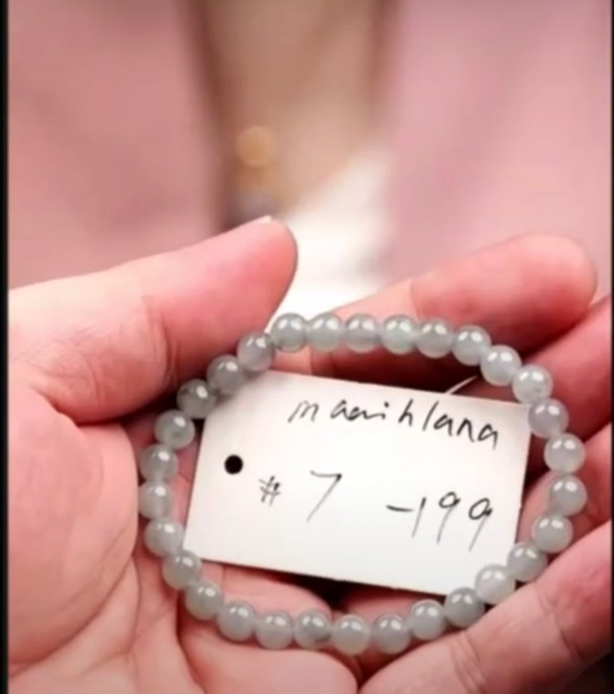 "Live" Natural Wuji Jadeite Jade Bead Bracelet (09/10/26)