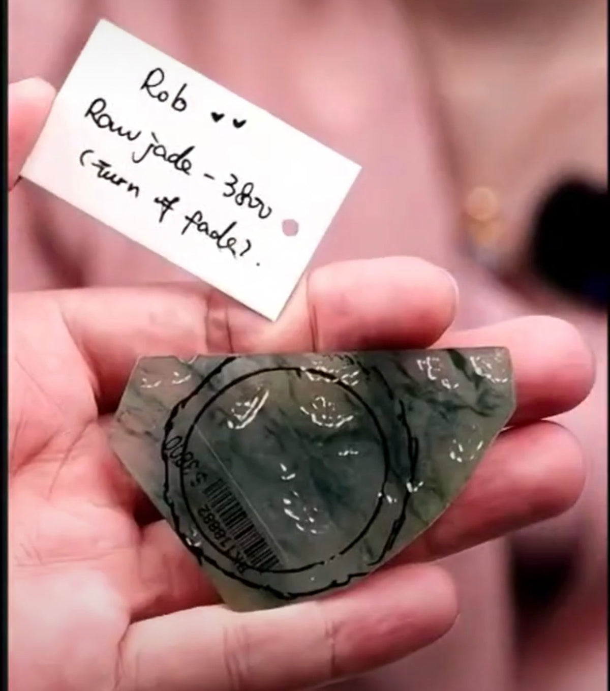 "Live" Natural Blue-Green Flower Raw Jadeite Jade (09/15/26)