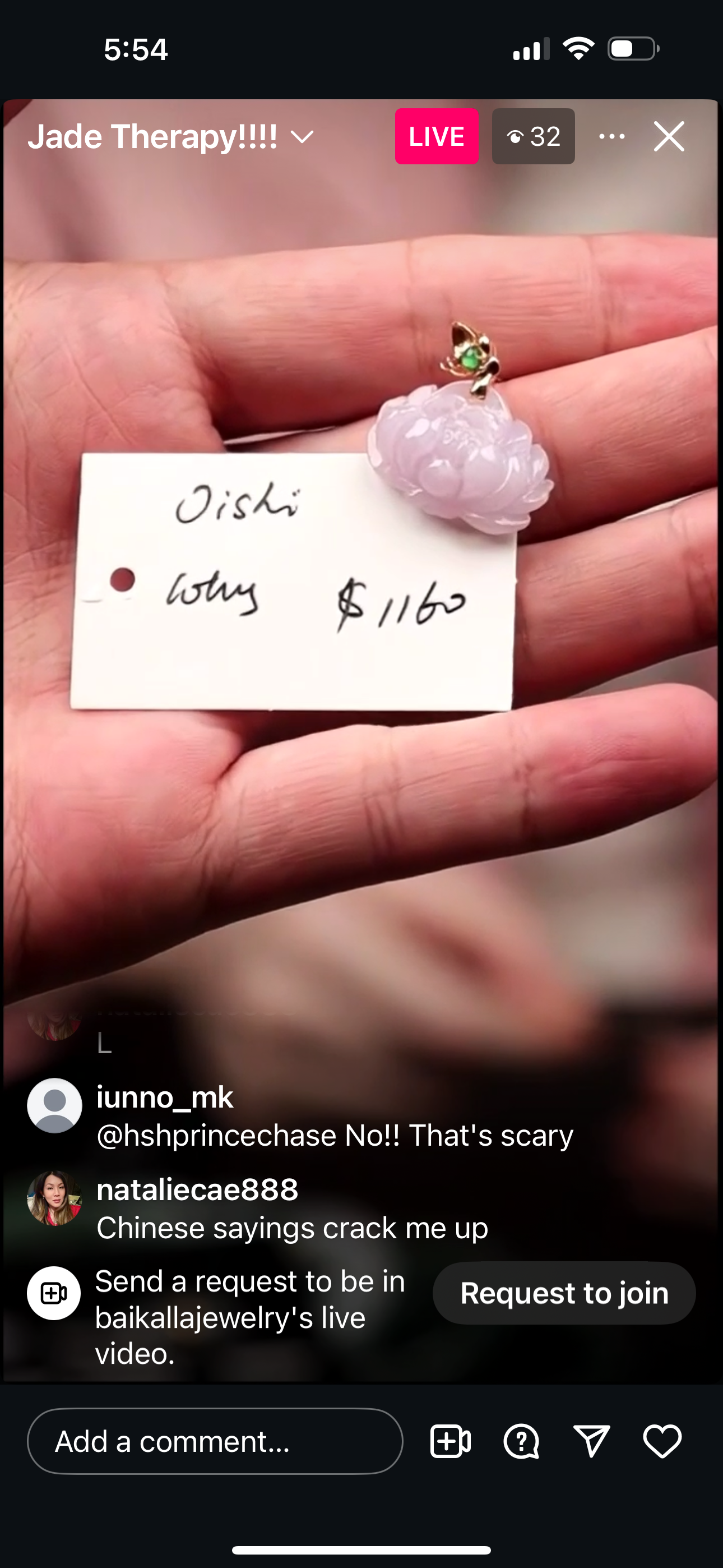 Live "18k Yellow Gold Natural Lavender Jadeite Jade Lotus Necklace" (04/26/25)