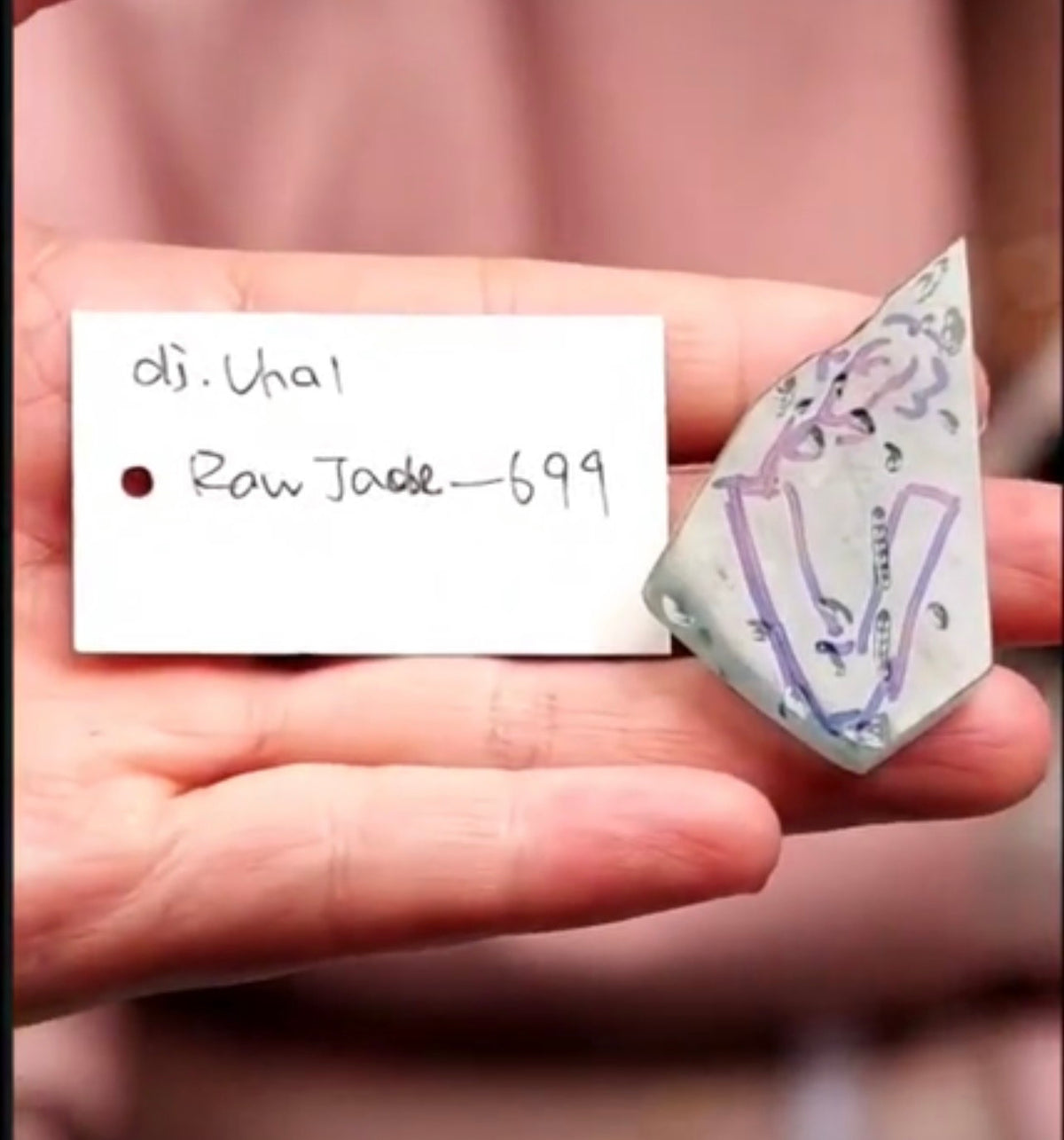 "Live" Natural Light Icy Blue-Green Flower Raw Jadeite Jade (09/19/26)