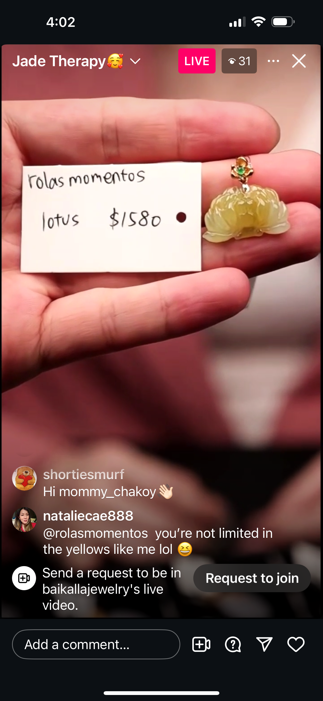 Live "Natural Icy Yellow Jadeite Jade Lotus Necklace " (05/08/25)