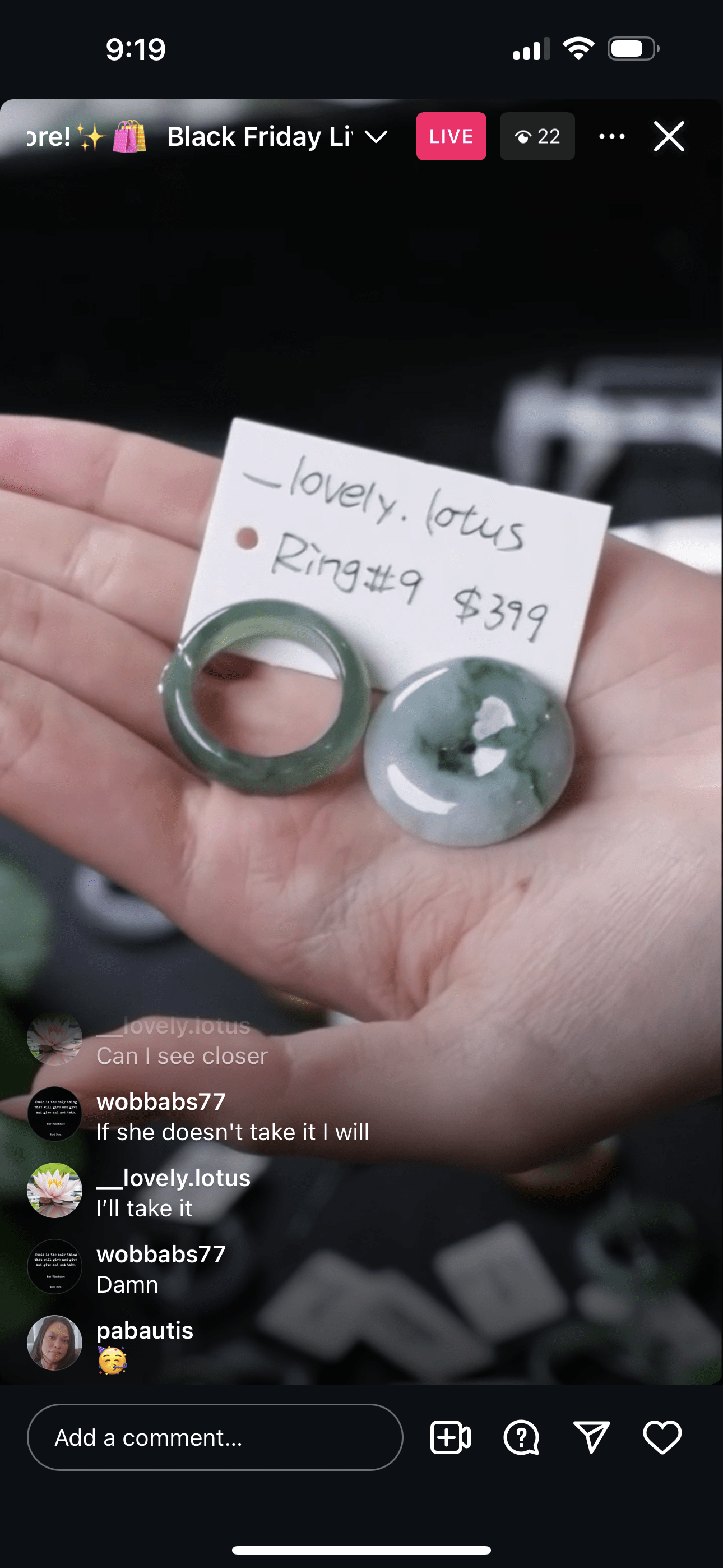 Baikalla IG Live "Natural Icy Green Jadeite Jade Solid Finger Bangle #9" (Live Pick) (11/29/24)