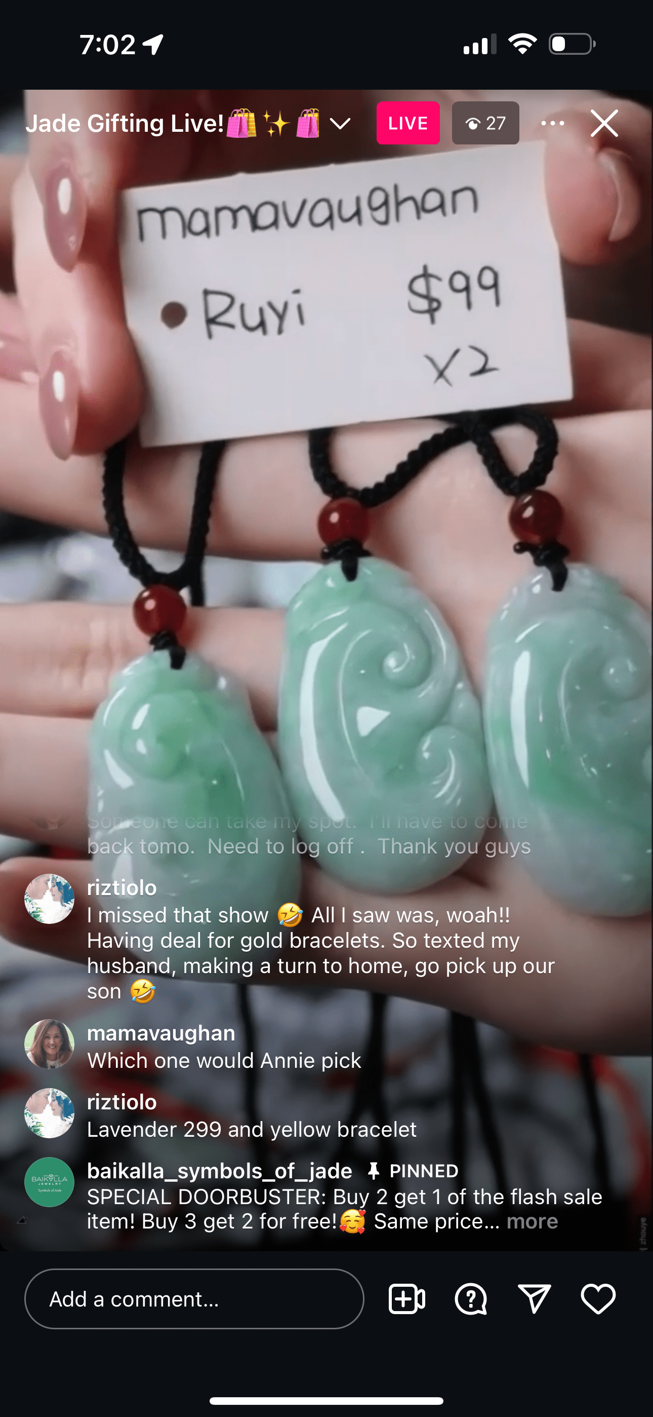 Baikalla "Natural Apple Green Jadeite Jade RuYi" (Live Pick) (12/09/24)