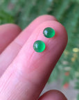 Custom 14kw Gold Natural Icy Green Jadeite Jade Ring