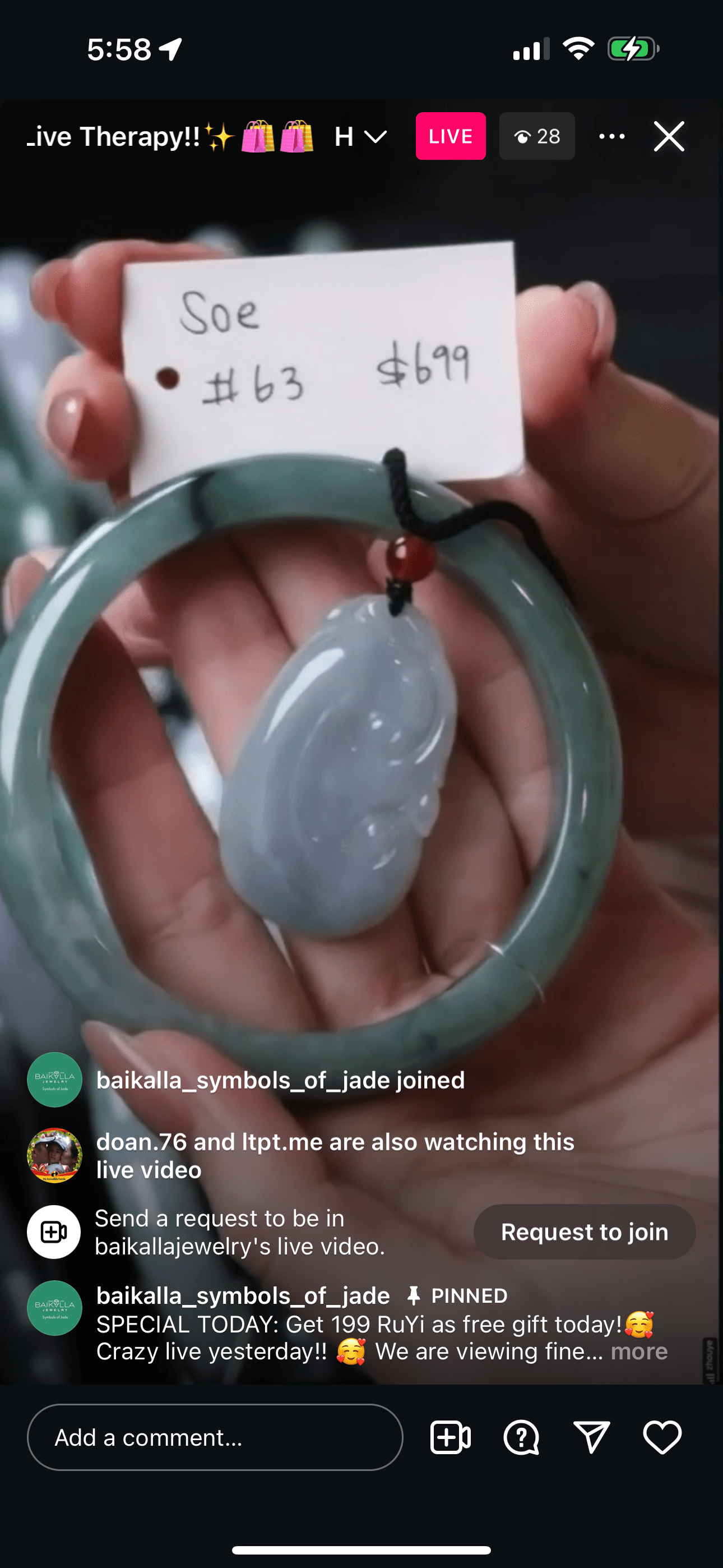 Baikalla IG Live "Natural Blue Green Flower Jadeite Jade Bangle #63" (Live Pick) (12/11/24)