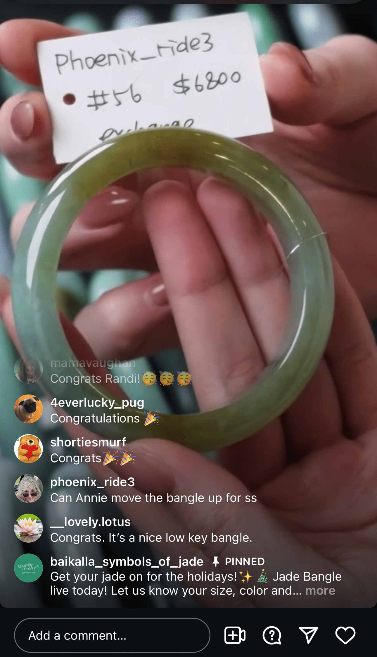 Baikalla IG Live "Natural Icy Yellow & Green Jadeite Jade Bangle #56" (Live Pick) (12/12/24)