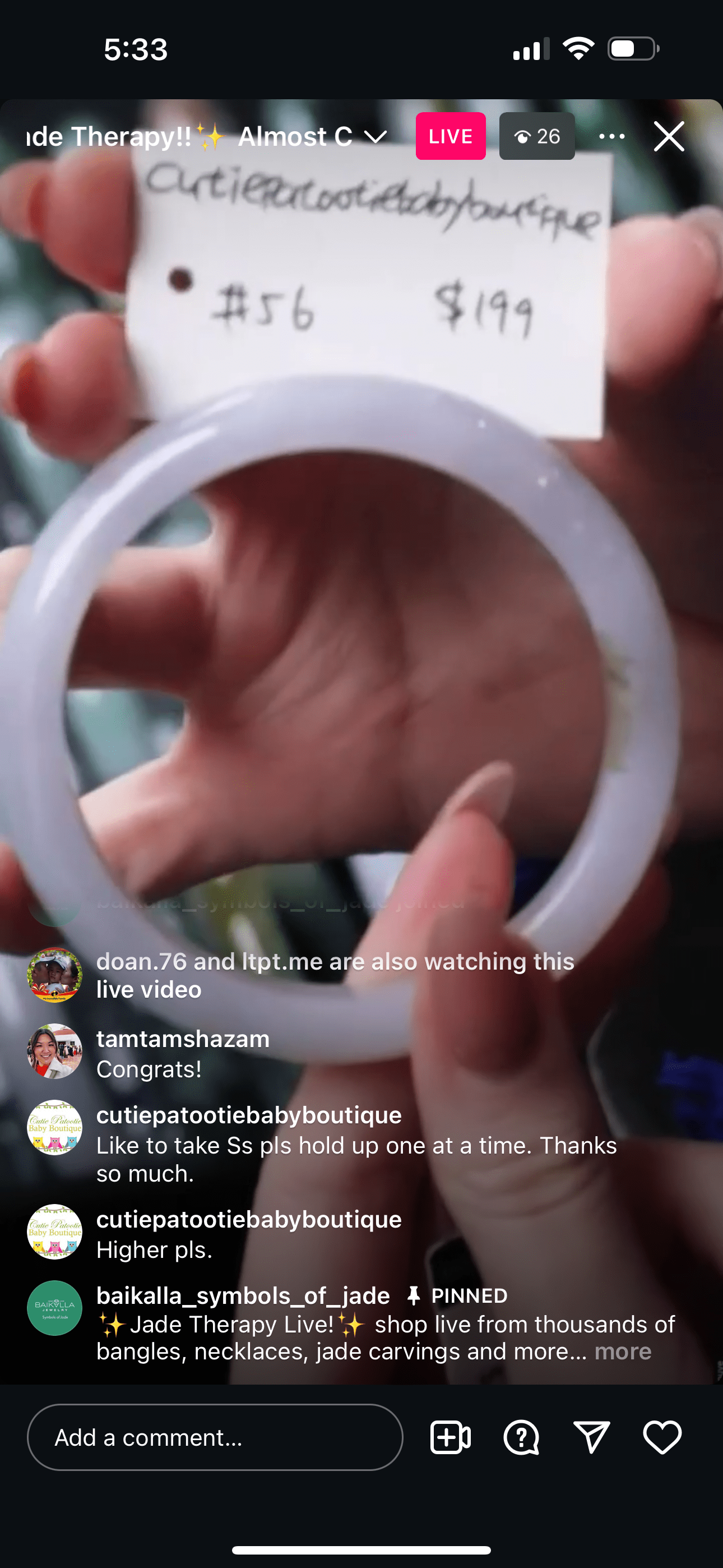 Baikalla IG Live "Natural Light Lavender Jadeite Jade Bangle Bracelet " (Live Pick) (12/16/24)