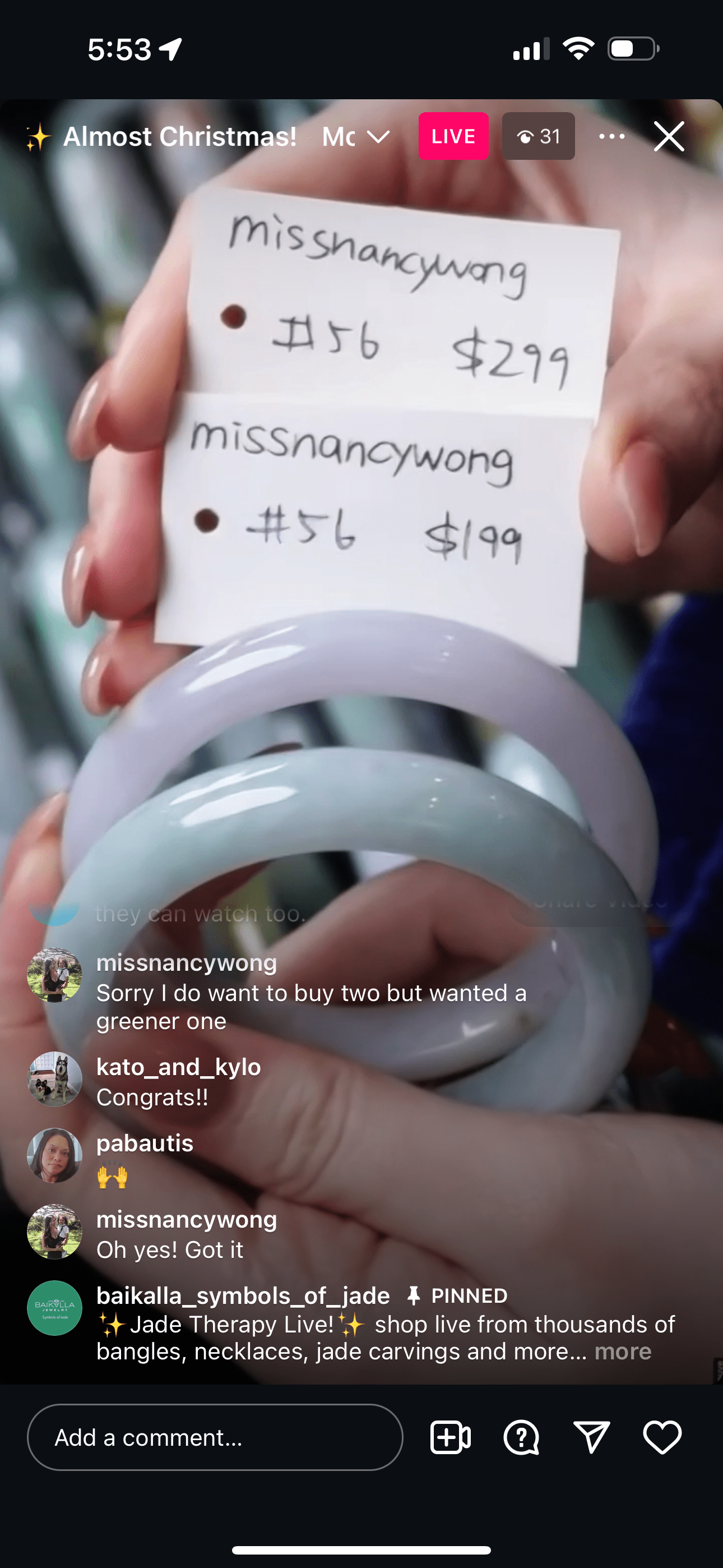 Baikalla IG Live "Natural Light Lavender Jadeite Jade Bangle Bracelet #56 " (Live Pick) (12/16/24)