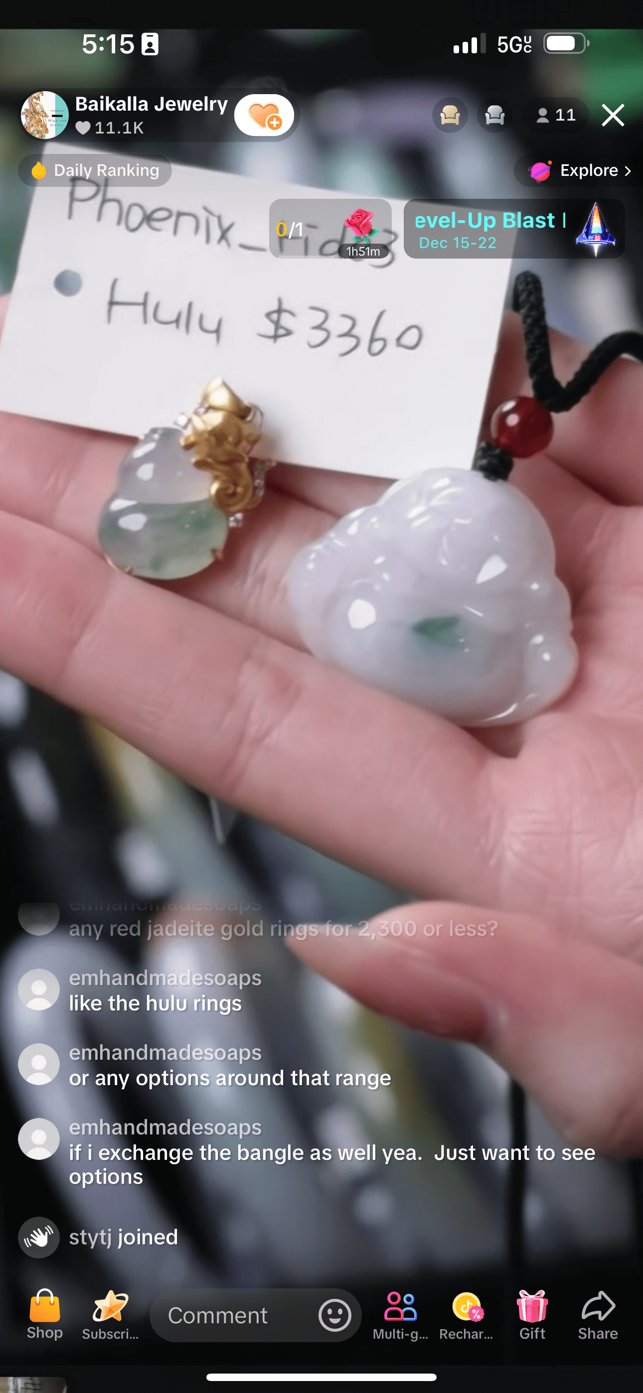Baikalla IG Live "18k Natural Icy Jadeite Jade Fox Design Pendant" (Live Pick) (12/18/24)