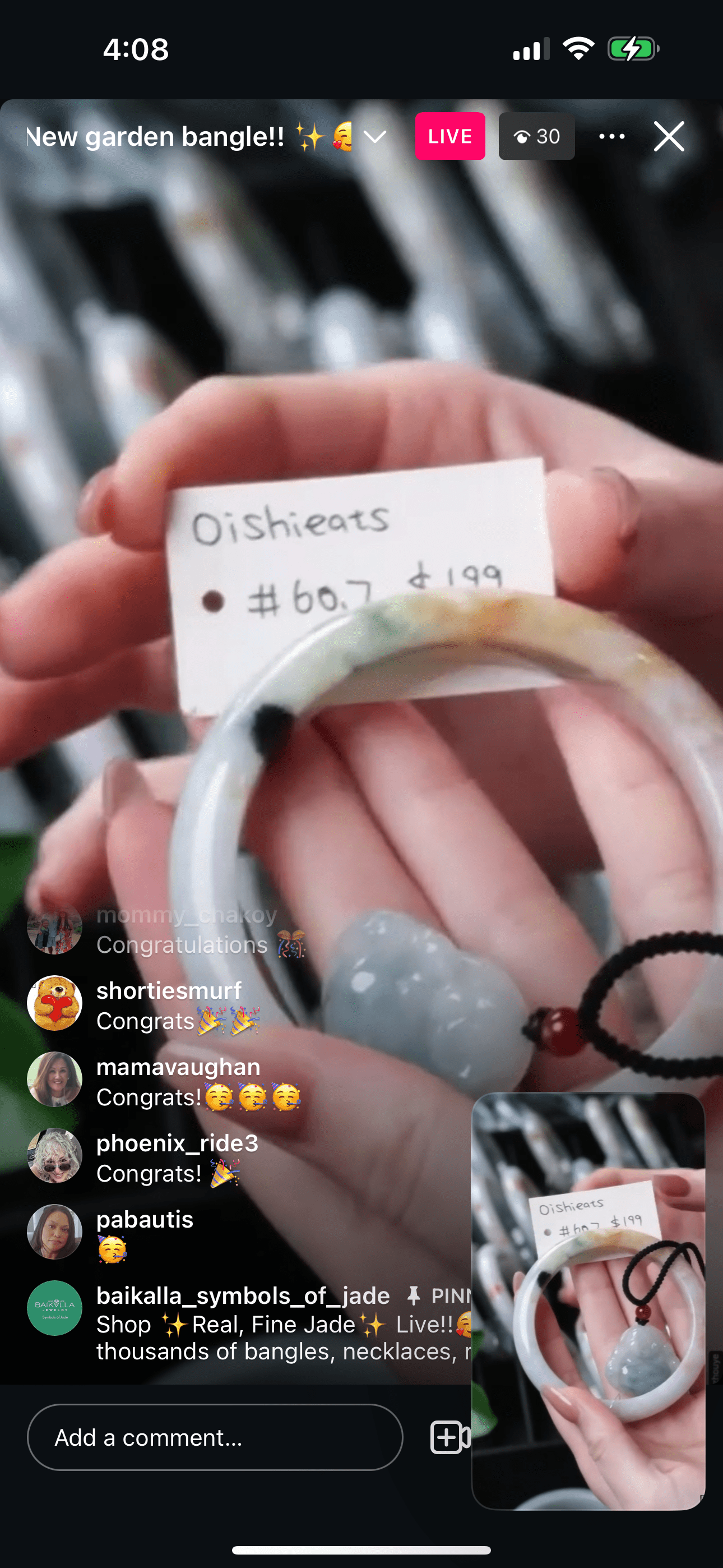 Baikalla IG Live "Natural Multi Color Red & Yellow Jadeite Jade Bangle #60" (Live Pick) (12/19/24)