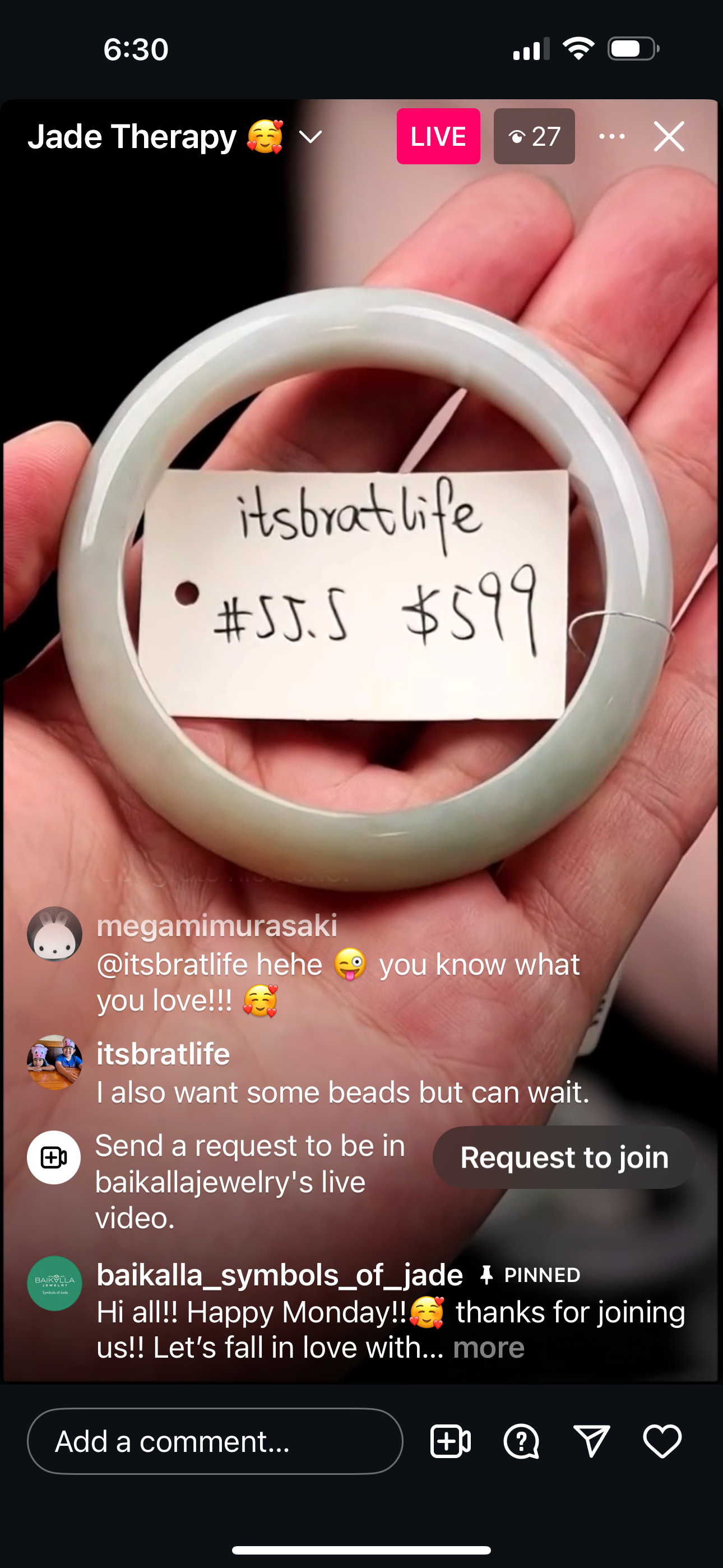 Live "Natural Light Yellow &amp; Green Jadeite Jade Bangle" (06/09/25)