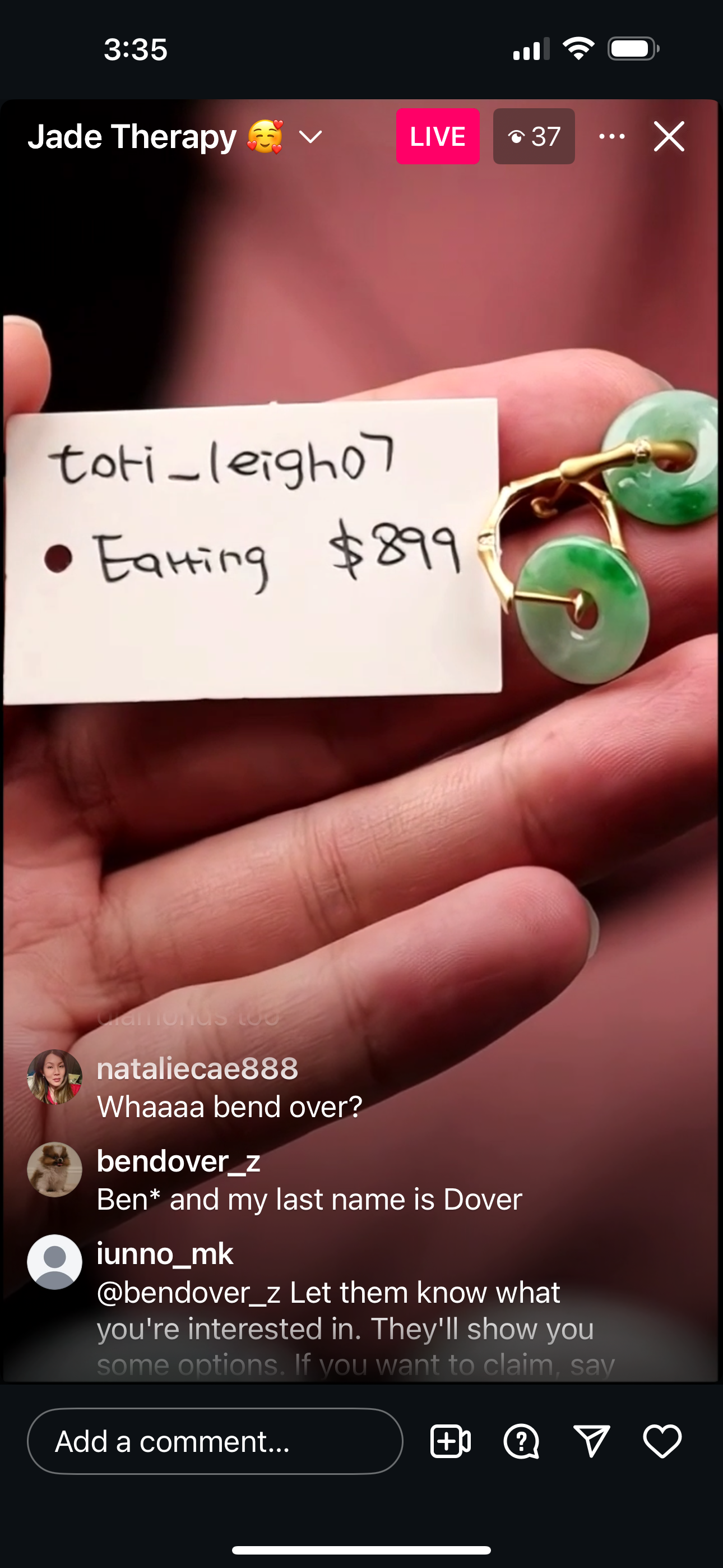 Live "18ky Gold Bamboo Hoop Earrings With natural Diamonds &amp; Spicy Green Kou Kou"  (06/10/25)