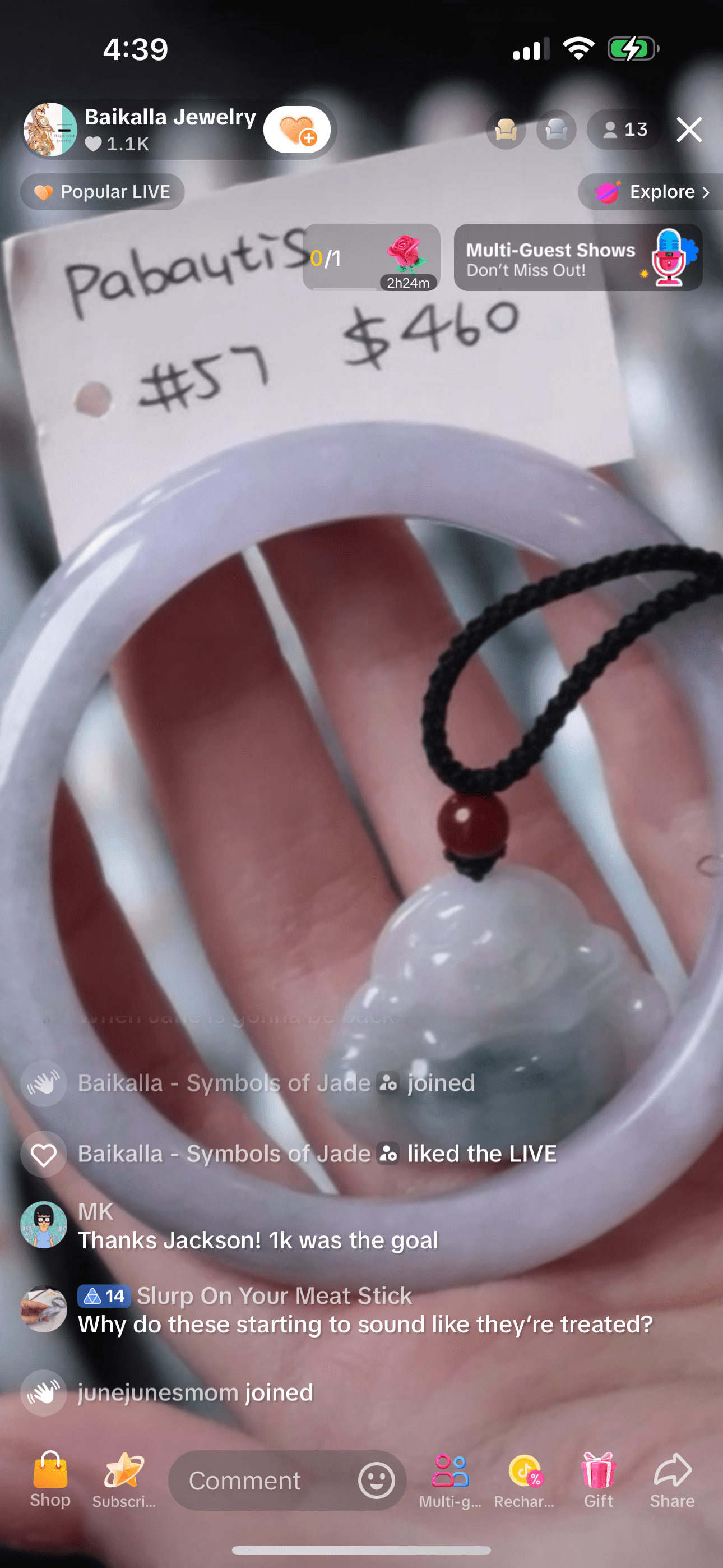 Baikalla IG Live "Natural Lavender Jadeite Jade Bangle" (Live Pick) (12/21/24)