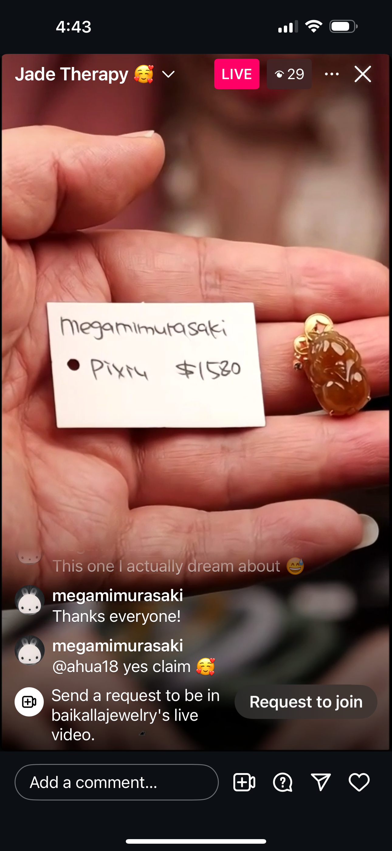 Live "18ky Gold Money Bail Natural Reddish Brown Jadeite Jade PiXiu Pendant " (06/10/25)