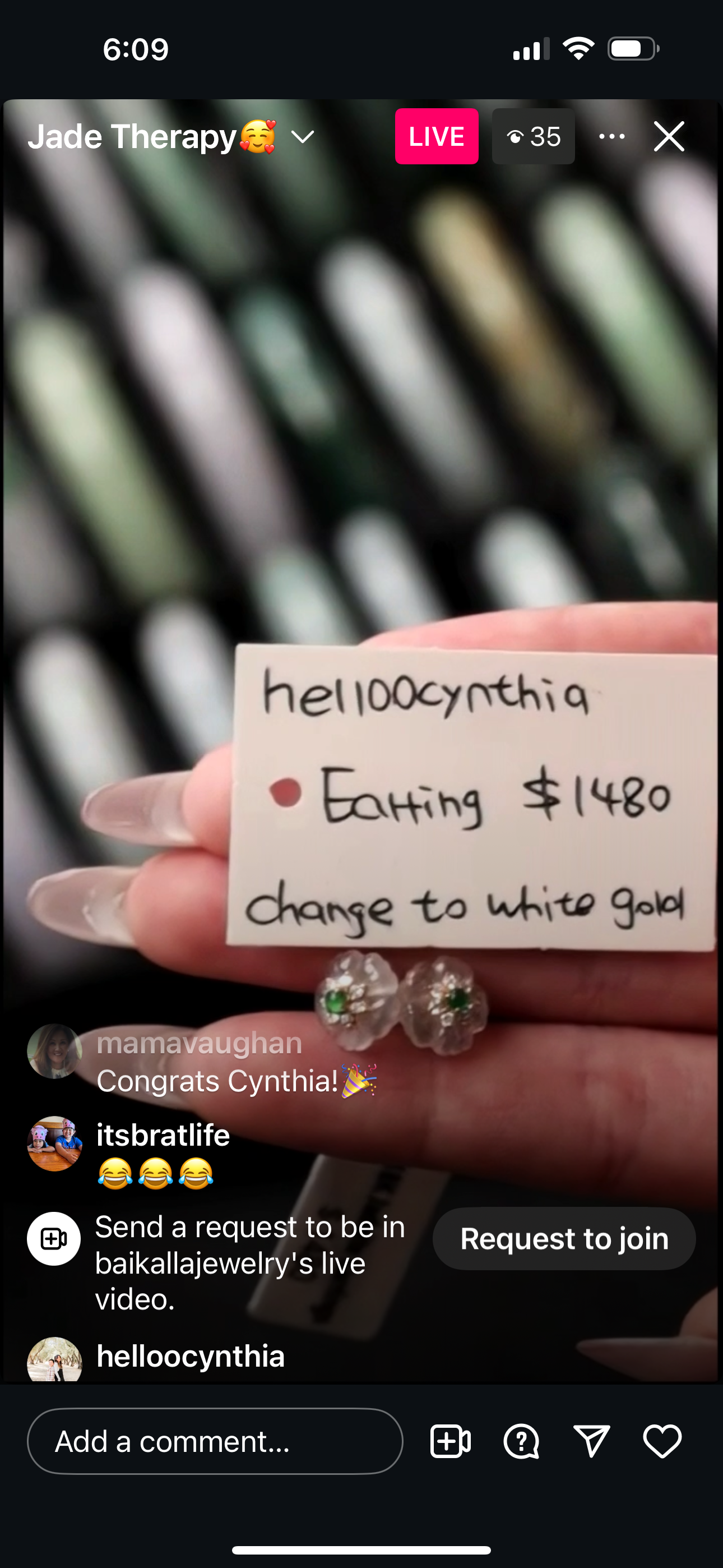 Live "18k Yellow Gold Natural Icy Lotus Jadeite Jade Earrings" (06/12/25)