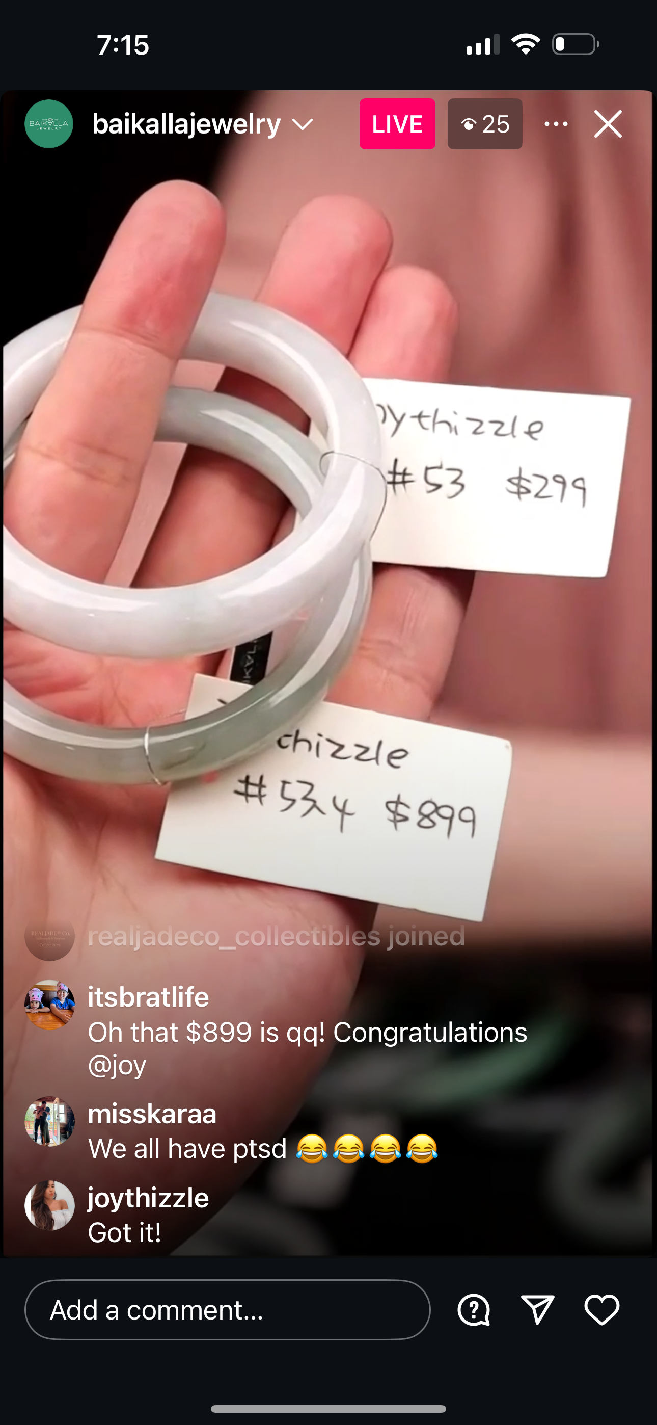 Live "Natural Icy Matcha Jadeite Jade Bangle" (06/17/25)