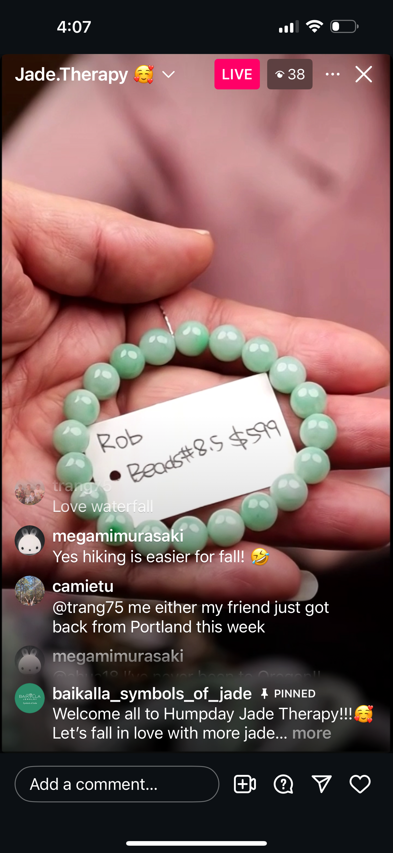 Live "Natural Apple Green Jadeite Jade Beads Bracelet" (06/18/25)