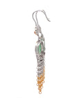 Baikalla Jewelry Jade Earrings Baikalla Antique Natural Jadeite Jade Sterling Silver Gold Plated Two Tone Dangle Earrings