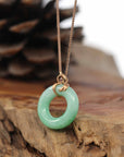 Baikalla Jewelry 18k Gold Jadeite Necklace Baikalla™ "Good Luck Birdie" 18k Rose Gold Genuine Burmese Jadeite Lucky Kou Kou Pendant Necklace With Ruby