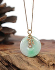 Baikalla Jewelry Gold Jadeite Necklace Pendant Only 18k Rose Gold Genuine Jadeite Constellation (Virgo) Necklace Pendant