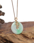 Baikalla Jewelry Gold Jadeite Necklace 18k Rose Gold Genuine Jadeite Constellation (Virgo) Necklace Pendant