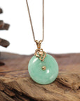 Baikalla Jewelry God Jadeite Necklace 18k Rose Gold Genuine Jadeite Constellation (Leo) Necklace Pendant